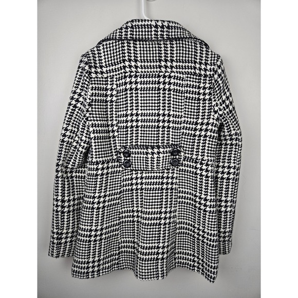 IZ Byer California Women Black White Houndstooth Double Breasted Peacoat Size‎ L - Picture 5 of 8